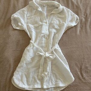 Weatherproof White Button-Up Dress